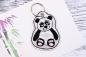 Preview: Sale Schlüsselanhänger Panda in silber/ schwarz Glitzer
