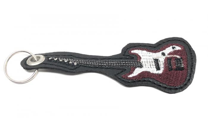 Sale Schlüsselanhänger E-Gitarre hochwertig bestickt
