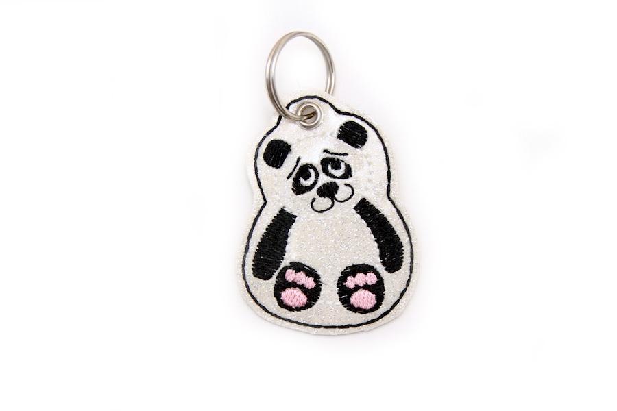 Sale Schlüsselanhänger Panda in weiß Glitzer